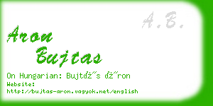 aron bujtas business card